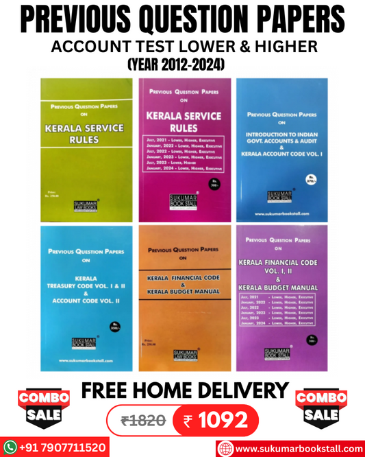 Previous Questions Combo For Departmental Exam (2012-2024) | Higher & Lower | KSR KFC KBM KAC KTC Introduction & Constitution | Service Rules |Treasury Code | Financial Code | Budget Manual | Account Code