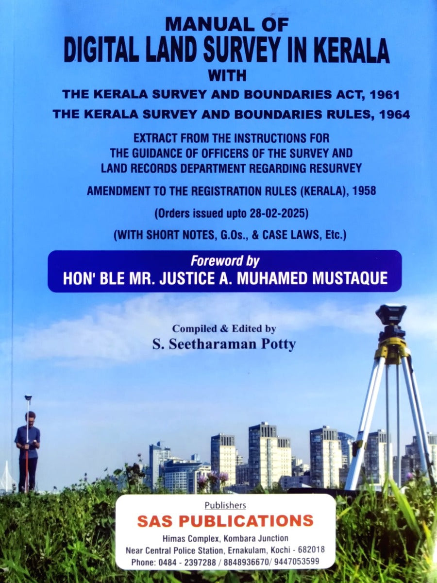 Manual of Digital Land Survey in Kerala – S. Seetharaman Potty | SAS Publications | English | Free Home Delivery