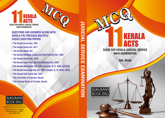 Kerala Judicial Service Exam: 11 Acts MCQ Guide with Previous Year Questions | By Adv. Bindu | Sukumar Book Stall