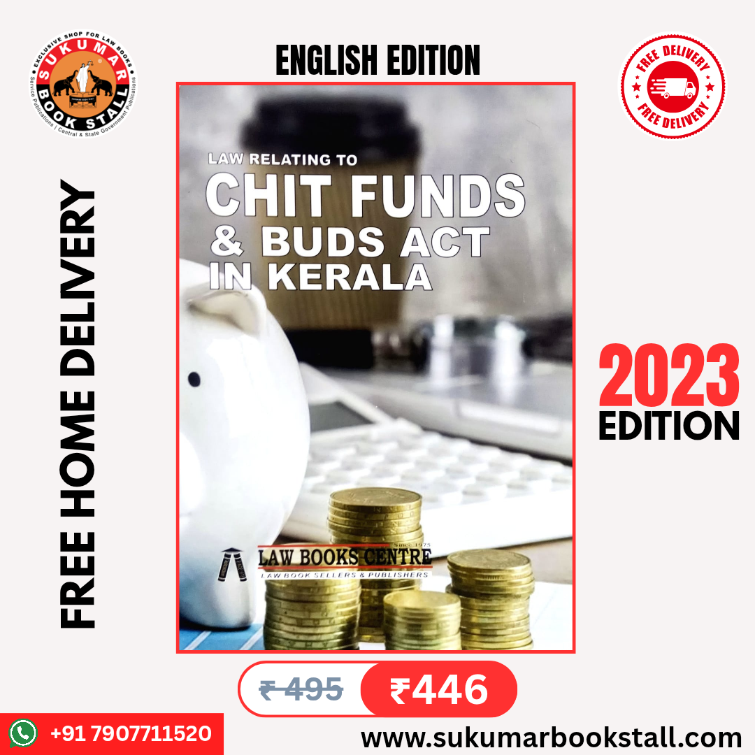 Law Relating to Chit Funds & BUDS Act in Kerala | English 2023 Edition | Free Home Delivery | Law Book Centre
