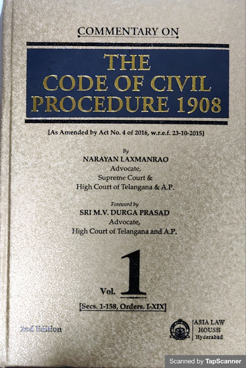 THE CODE OF CIVIL PROCEDURE 1908 2 VOLUMES BY NARAYAN LAXMANRAO|ASIA LAW HOUSE