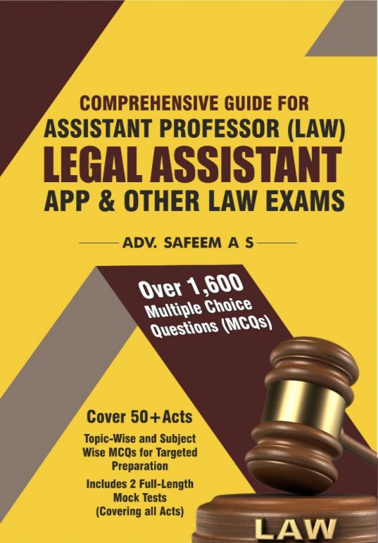 Guide for Legal Assistant , Assistant Professor (Law), Assistant Public Prosecutor & Other Law Exams by Adv. Safeem A S | Free Home Delivery | 2025 Edition | Sukumar Book Stall