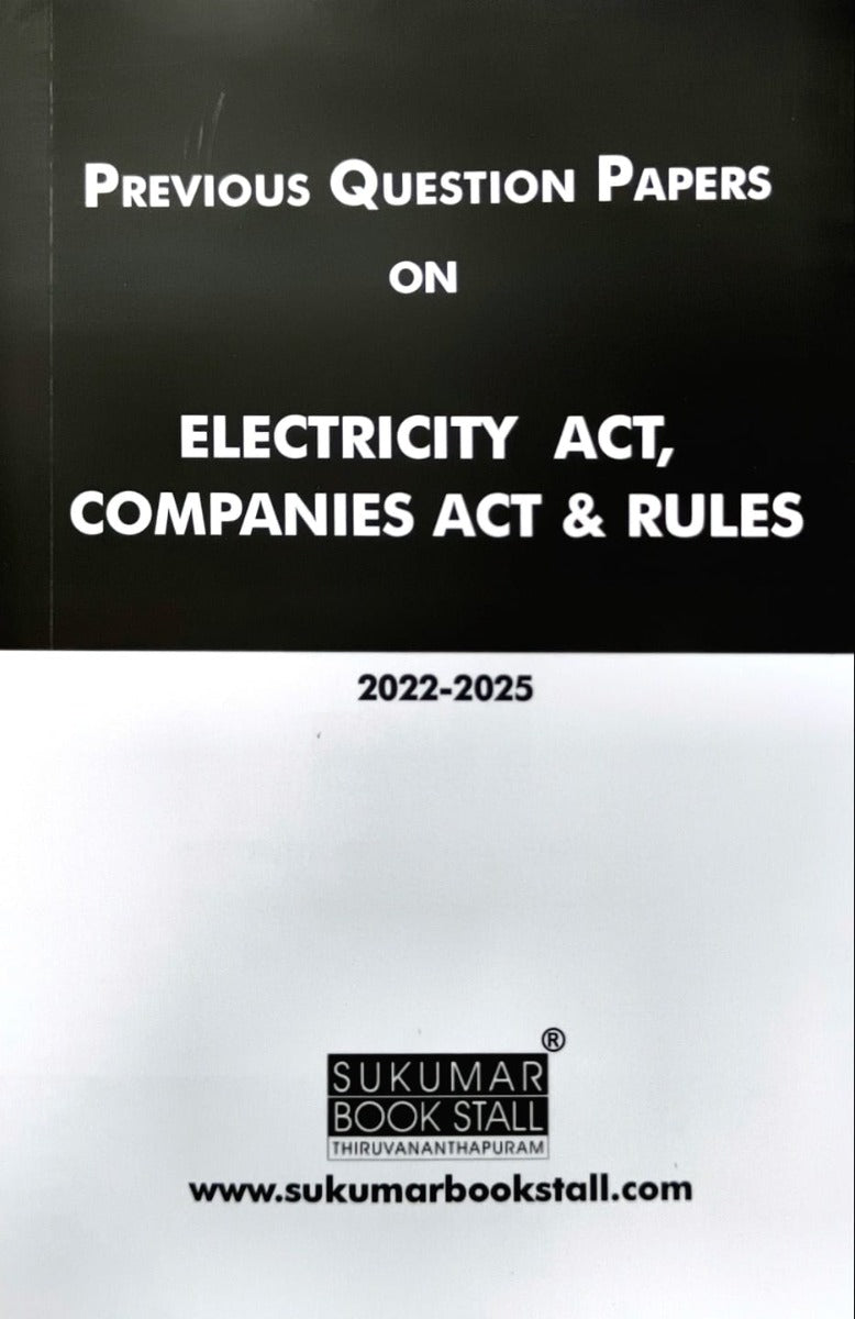 Previous Year Questions (2022-2025) with Answer Key on Electricity Act , Companies Act & Rules | PQ | KSEB Departmental Exam