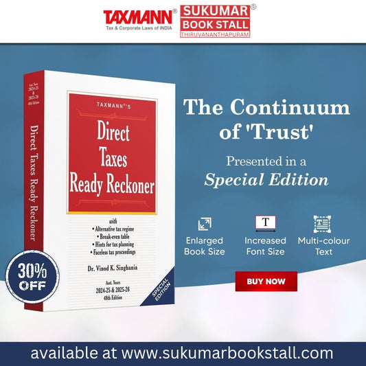 Taxmann's Direct Taxes Ready Reckoner | 2024-25 & 2025-26 | Dr. Vinod K Singhania