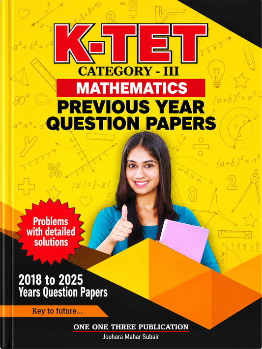 K-TET Category III Mathematics Previous Year Question Papers (2018-2025) - book cover