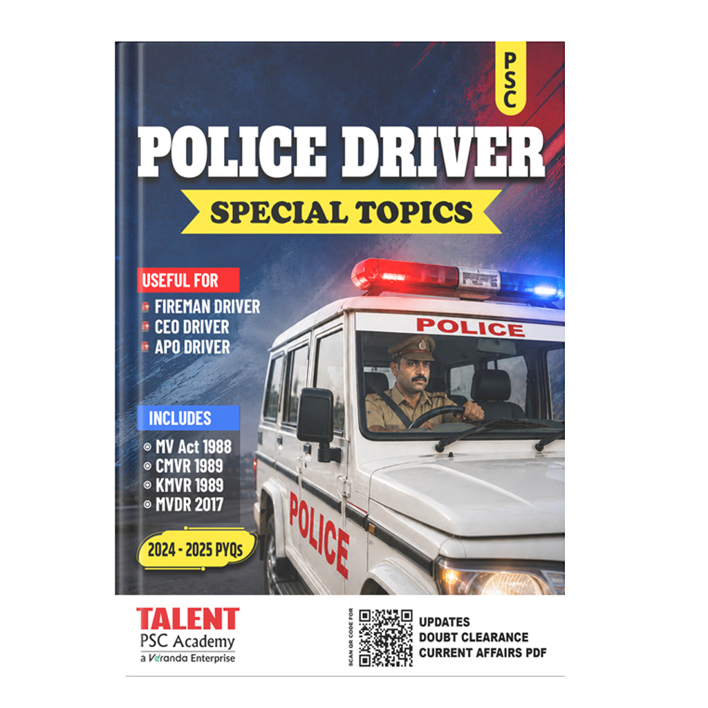 Kerala PSC Police Driver Special Topics New Syllabus 2026 Book Study Material – cover