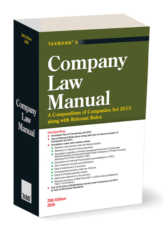 Company Law Manual by Taxmann's Editorial Board – cover