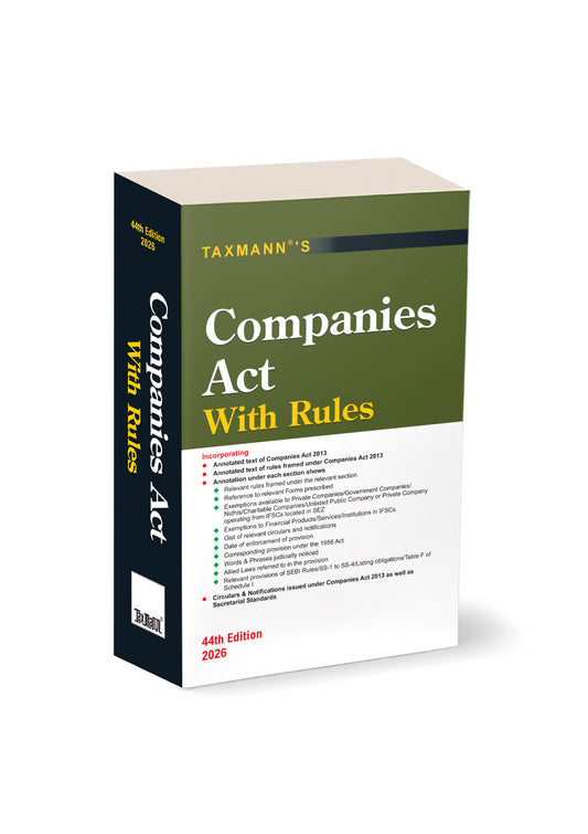 Companies Act with Rules – Pocket Paperback Edition by Taxmann's Editorial Board – cover