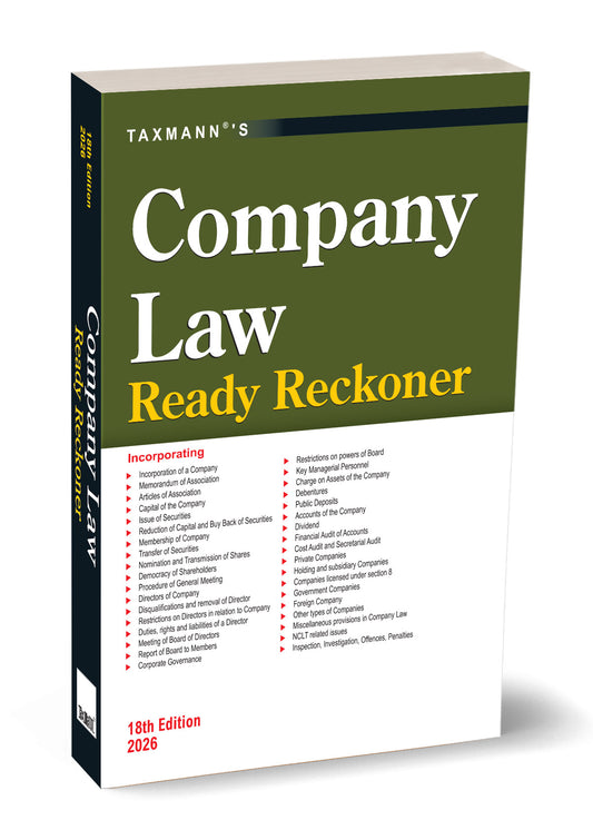 Company Law Ready Reckoner by Taxmann's Editorial Board – cover