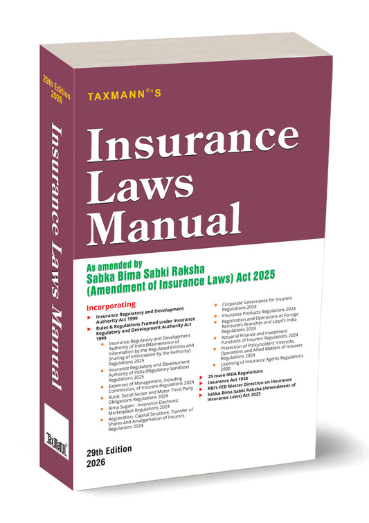 Insurance Laws Manual by Taxmann's Editorial Board – cover