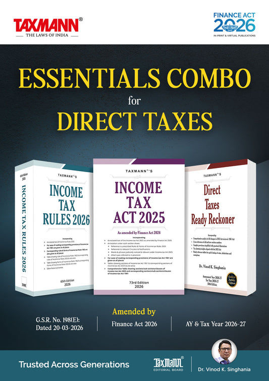 Essentials Combo for Direct Taxes – Income-Tax Act 2025, Rules 2026 & Direct Taxes Ready Reckoner (Set of 3 Books) by Taxmann's Editorial Board – cover