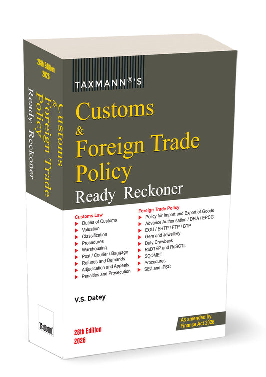 Customs & Foreign Trade Policy (FTP) Ready Reckoner by V. S. Datey – cover