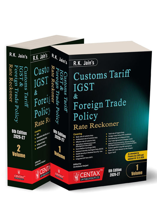 R.K. Jain's Customs Tariff, IGST & Foreign Trade Policy Rate Reckoner by Kishore Harjani – cover