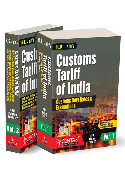 R.K. Jain's Customs Tariff of India by Centax's Editorial Board – cover