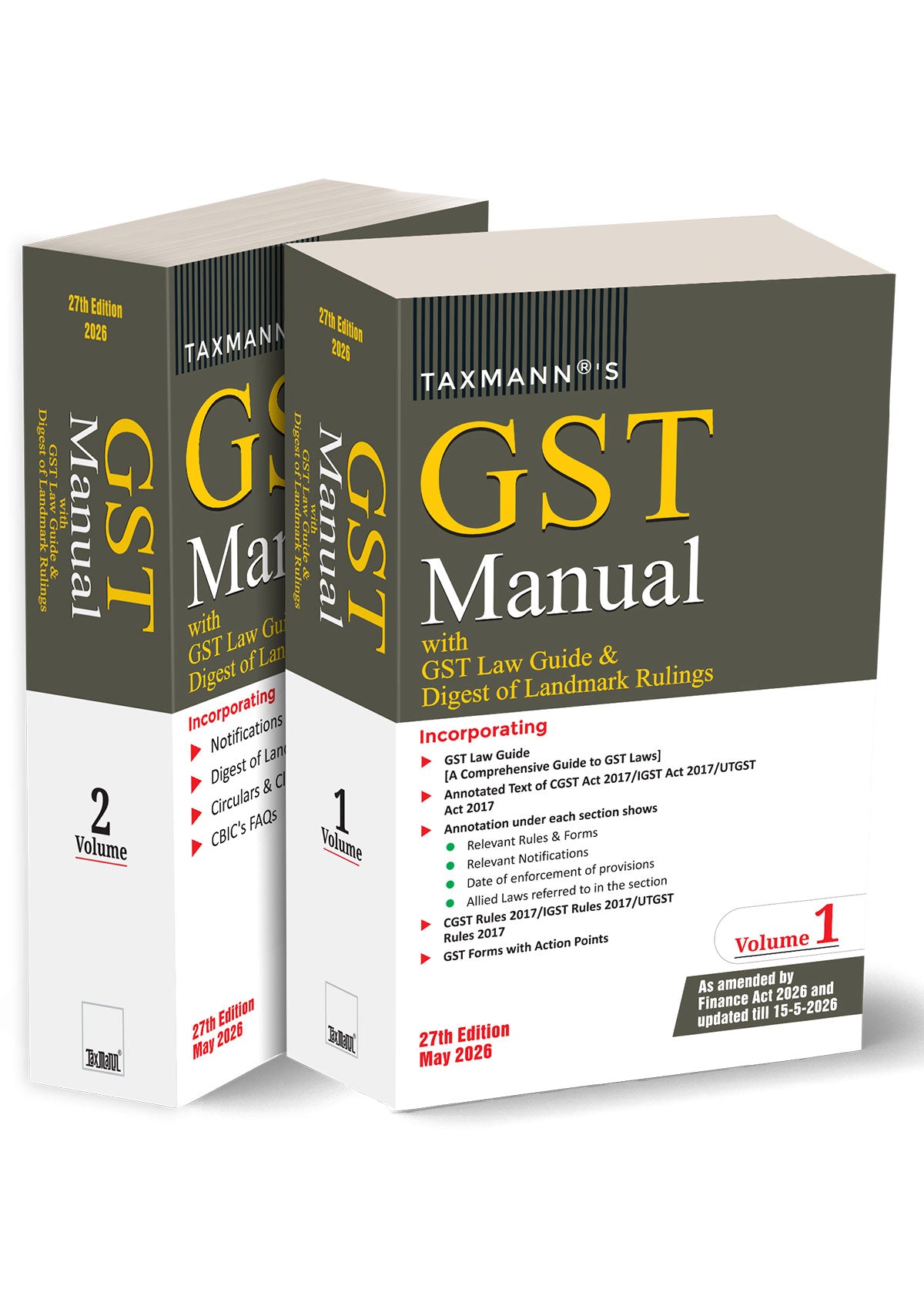 GST Manual with GST Law Guide & Digest of Landmark Rulings by Taxmann's Editorial Board – cover