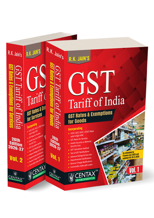 R.K. Jain's GST Tariff of India by Centax's Editorial Board – cover