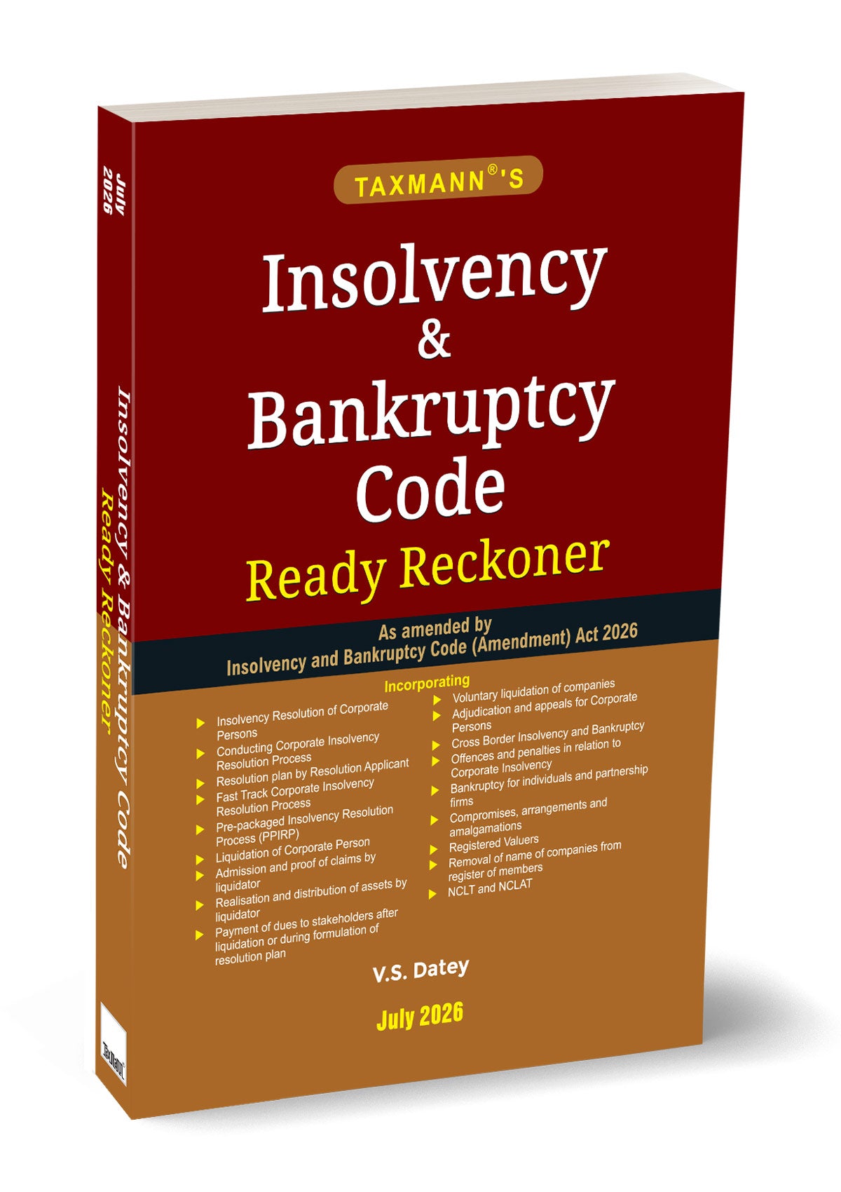 Insolvency & Bankruptcy Code Ready Reckoner by V. S. Datey – cover