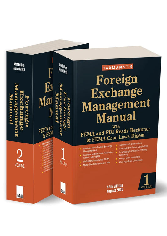 Foreign Exchange Management Manual with FEMA & FDI Ready Reckoner and FEMA Case Laws Digest by Taxmann's Editorial Board – cover