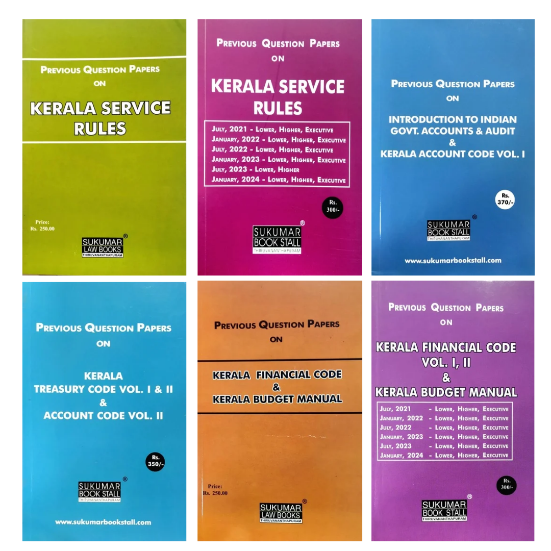 Previous Questions Combo For Departmental Exam (2012-2024) | Higher & Lower | KSR KFC KBM KAC KTC Introduction & Constitution | Service Rules |Treasury Code | Financial Code | Budget Manual | Account Code