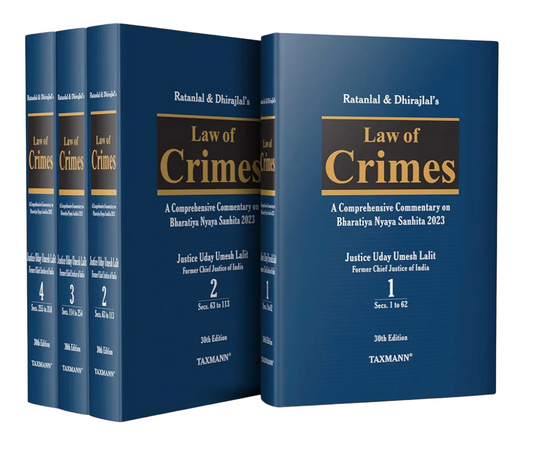 Ratanlal & Dhirajlal's Law of Crimes | BNS | Bharatiya nyaya sanhita, 2023 | Uday Umesh Lalit | 30th Edition | Taxmann Publications | 2025-26