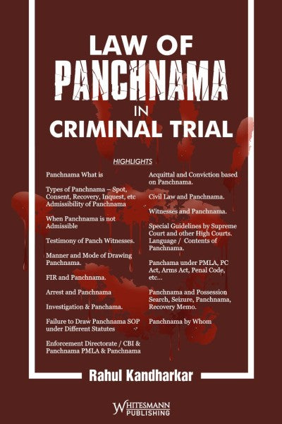 Law of Panchnama in Criminal Trial by Rahul Kandharkar – cover