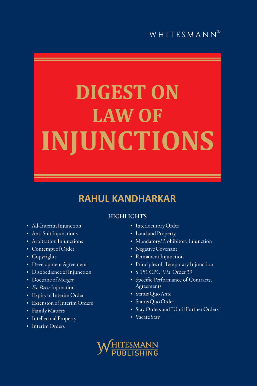 Digest on Law of Injunctions – cover