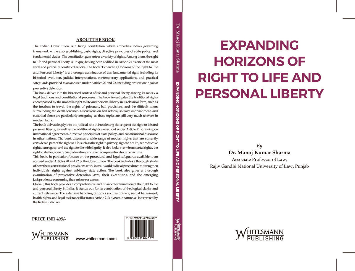 Expanding Horizons of Right to Life and Personal Liberty by Dr. Manoj Kumar Sharma – cover
