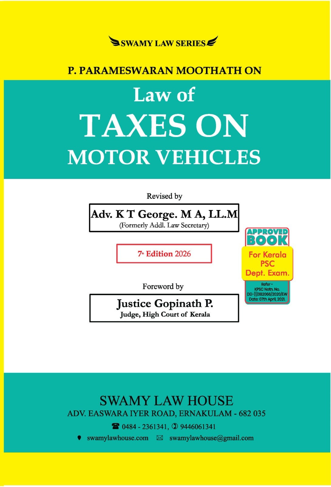 P. Parameswaran Moothath on Law of Taxes on Motor Vehicles by K. T. George – cover
