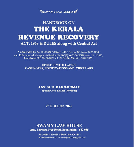 Handbook on the Kerala Revenue Recovery Act, 1968 & Rules along with the Central Act by M. H. Hanilkumar – cover