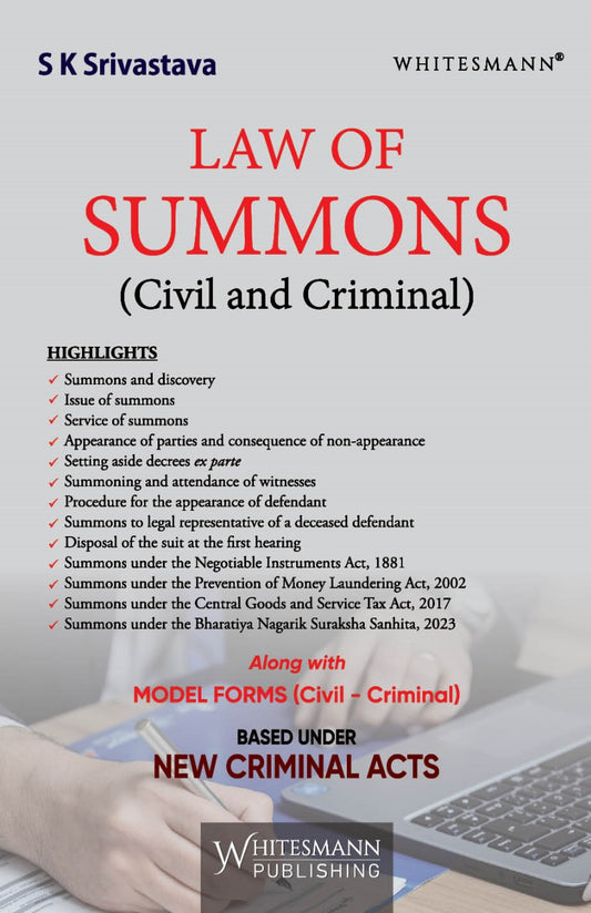 Law of Summons (Civil and Criminal) under New Criminal Acts by S. K. Srivastava – cover