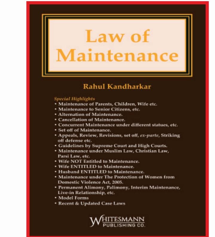 Law of Maintenance by Rahul Kandharkar – cover