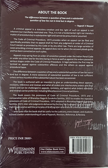 Law of Appeals, Revision, Reference, Review & Principles of Drafting & Pleadings (Criminal) by Yogesh V. Nayyar – image 2