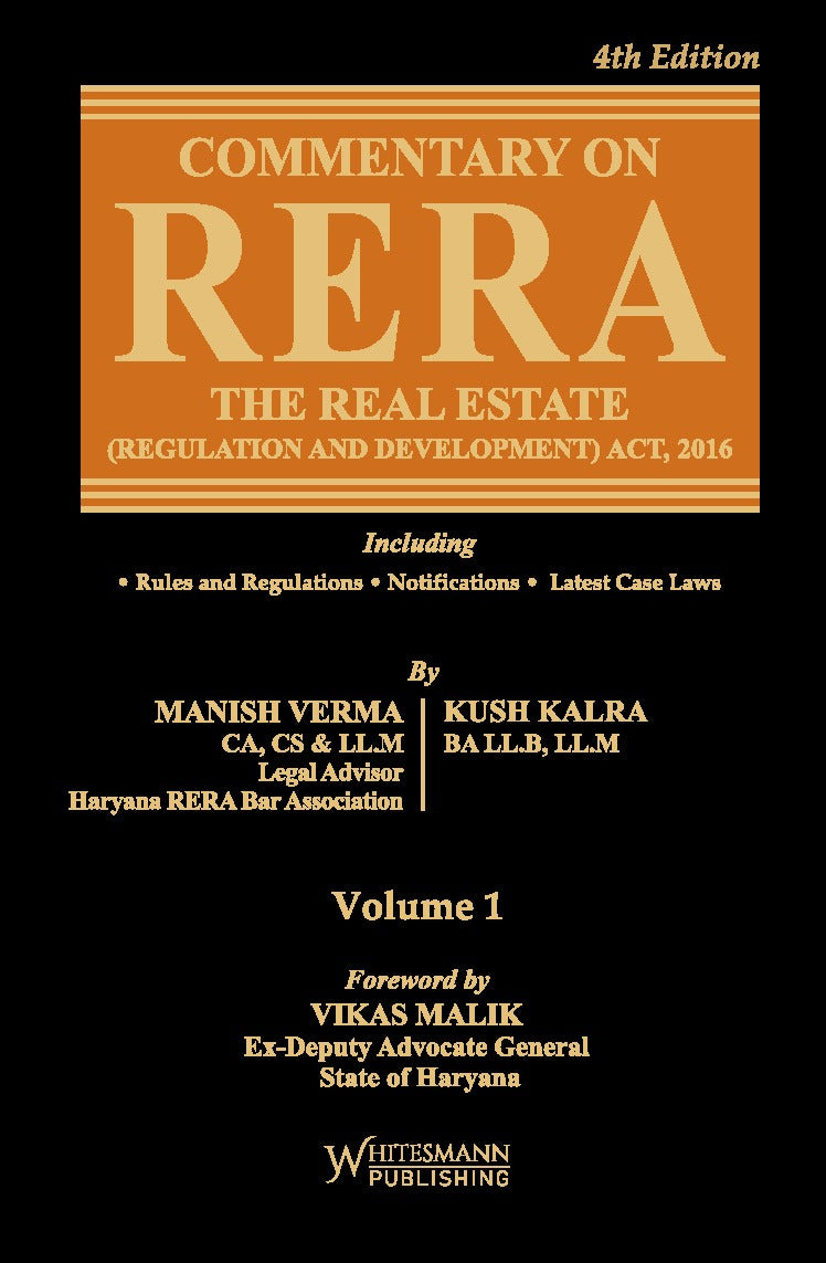 Commentary on RERA – The Real Estate (Regulation and Development) Act, 2016 (2 Volumes) by Manish Verma – cover