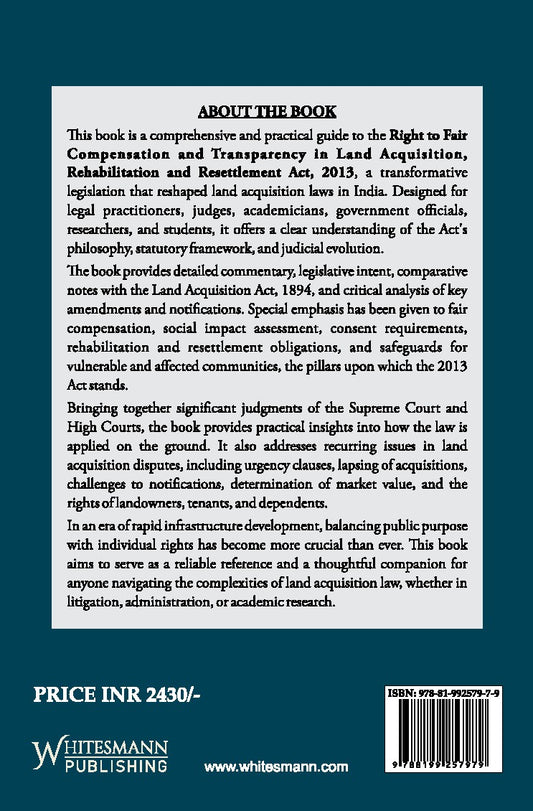Law Relating to Fair Compensation and Transparency in Land Acquisition, Rehabilitation and Resettlement by Kush Kalra – image 2