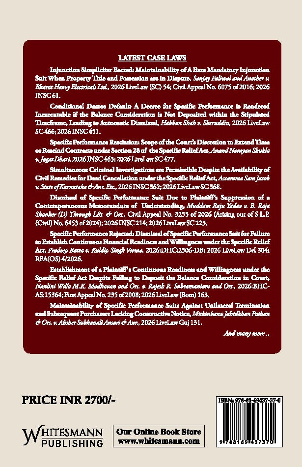 Commentary on the Specific Relief Act, 1963 by Y. P. Bhagat – image 2