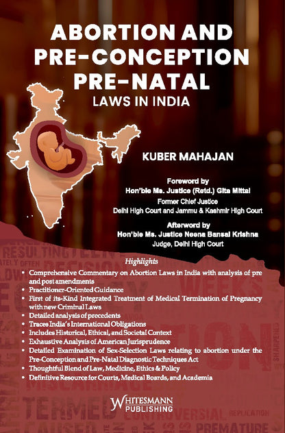 Abortion and Pre-Conception Pre-Natal Laws in India by Kuber Mahajan – cover