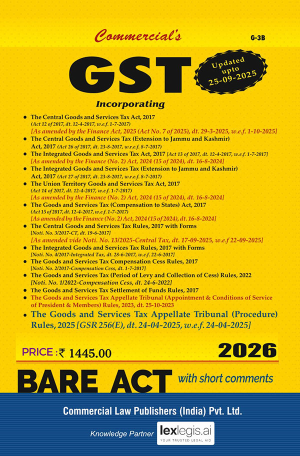 GST Act (September 2025 edition) by Commercial Publication | Goods and Service Act | Free Delivery