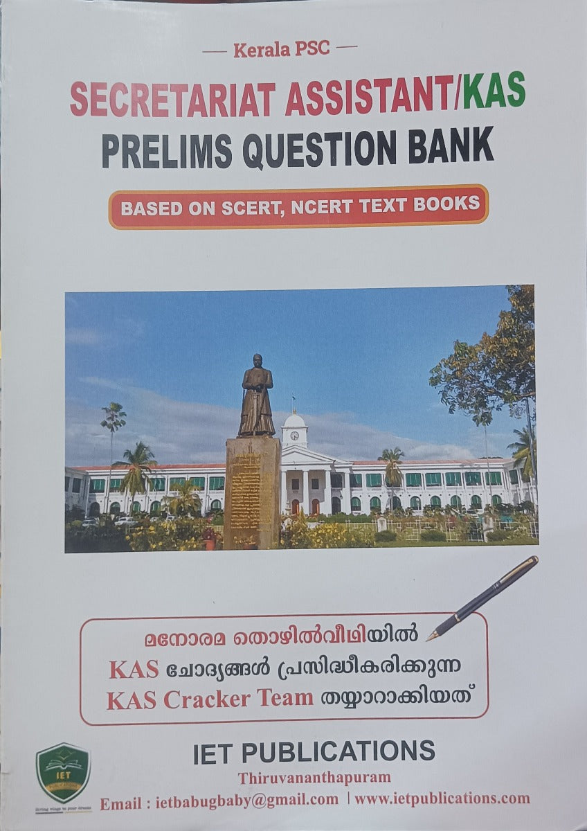 SECRETARIAT ASSISTANT/KAS PRELIMS QUESTION BANK - IET PUBLICATION