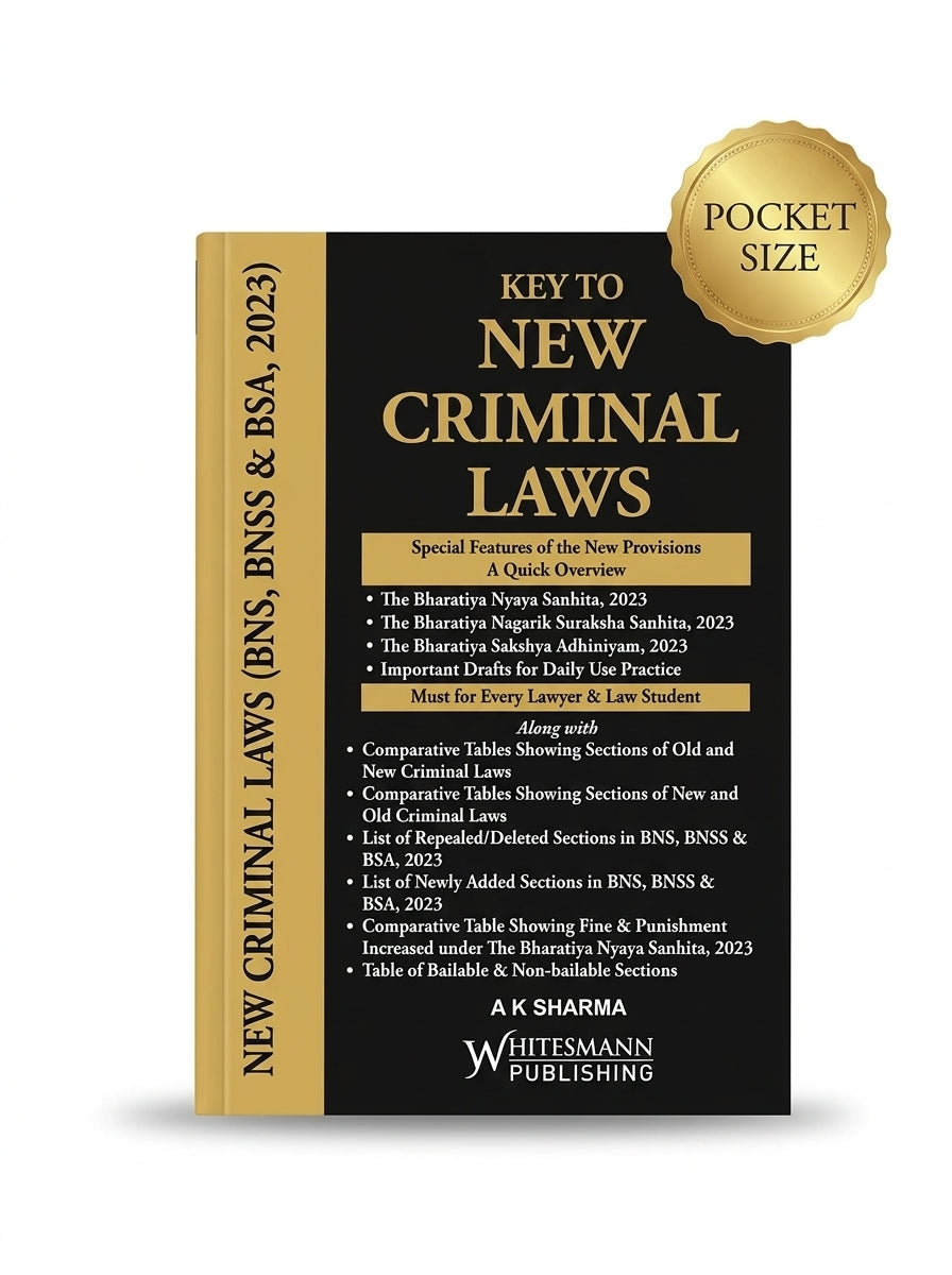 Key to New Criminal Laws (BNS, BNSS & BSA, 2023) – Pocket Size by A. K. Sharma – cover