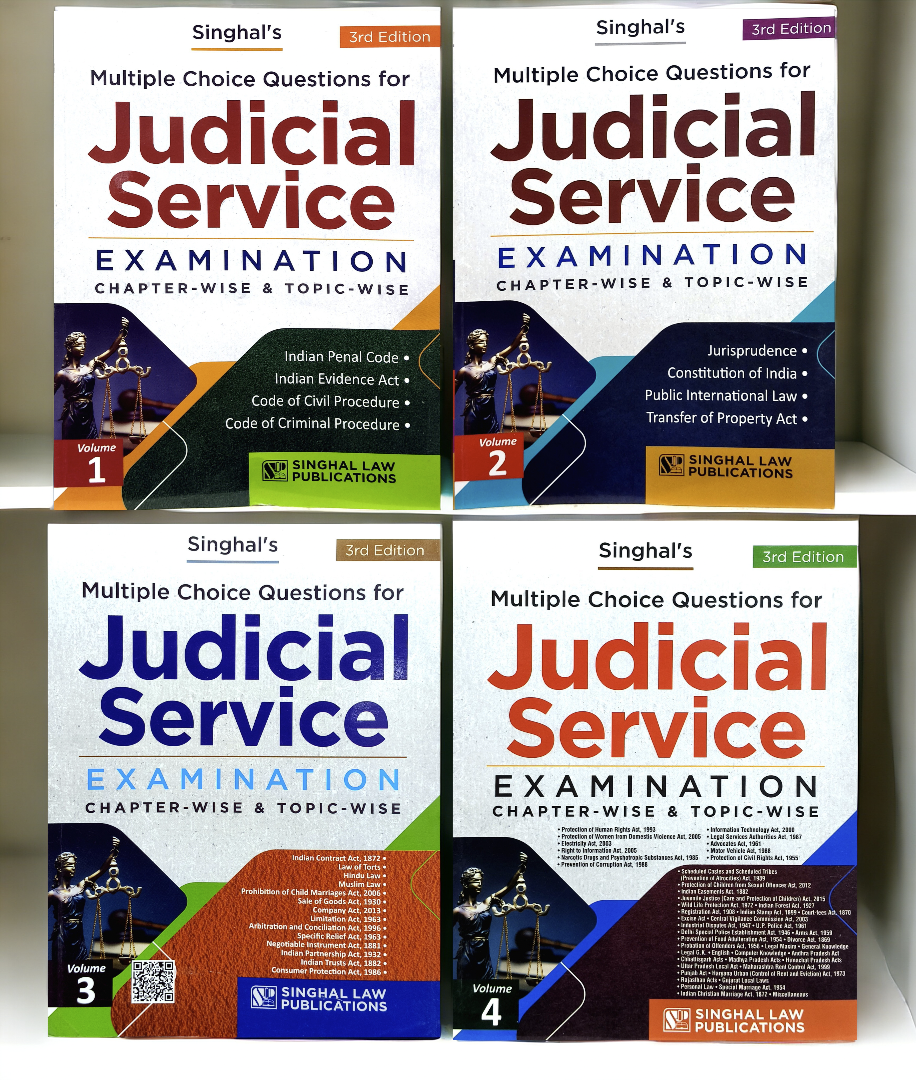 Singhal's Multiple Choice Questions for Judicial Service Examination | 4 Volumes | Chapter Wise & Topic Wise | 2024 Print