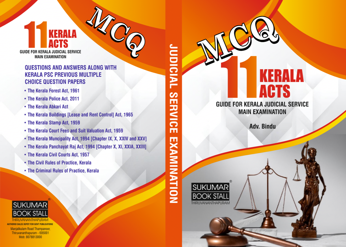 Kerala Judicial Service Exam: 11 Acts MCQ Guide with Previous Year Questions | By Adv. Bindu | Sukumar Book Stall