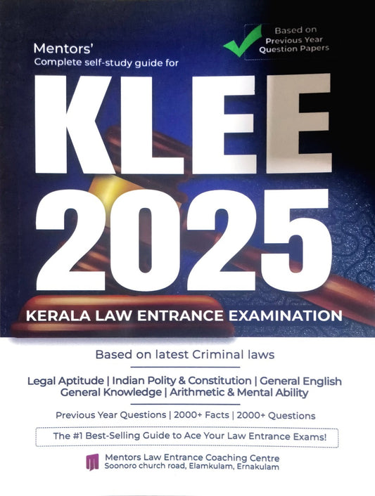 Mentors' Complete Self Study Guide for KLEE 2025 | Kerala Law Entrance Examination