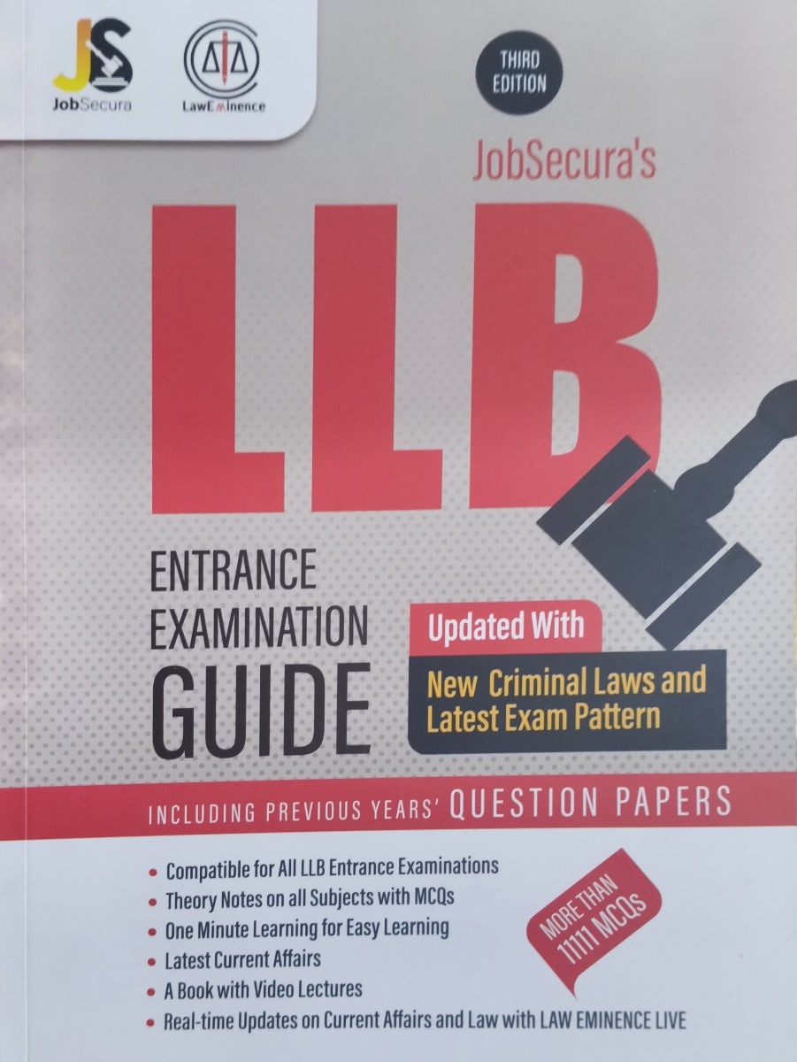 LLB Entrance Examination Guide by JobSecura | KLEE 2025 | Updated with New Criminal Laws and Latest Exam Pattern| Including Previous Year's Question Papers