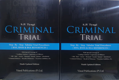 Criminal Trial (2 Volumes) | S.P Tyagi | BNS, BNSS & BSA References | Vinod Publications