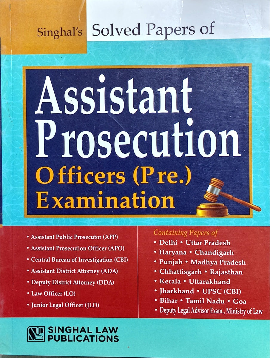 Singhal's Solved Papers of Assistant Prosecution Officers Examination| 2023-2024
