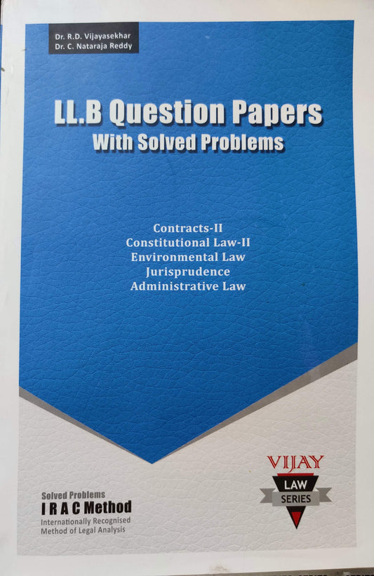 LL.B Question Papers With Solved Problems Contracts - II, Constitutional Law - II, Environmental Law, Jurisprudence & Administrative Law