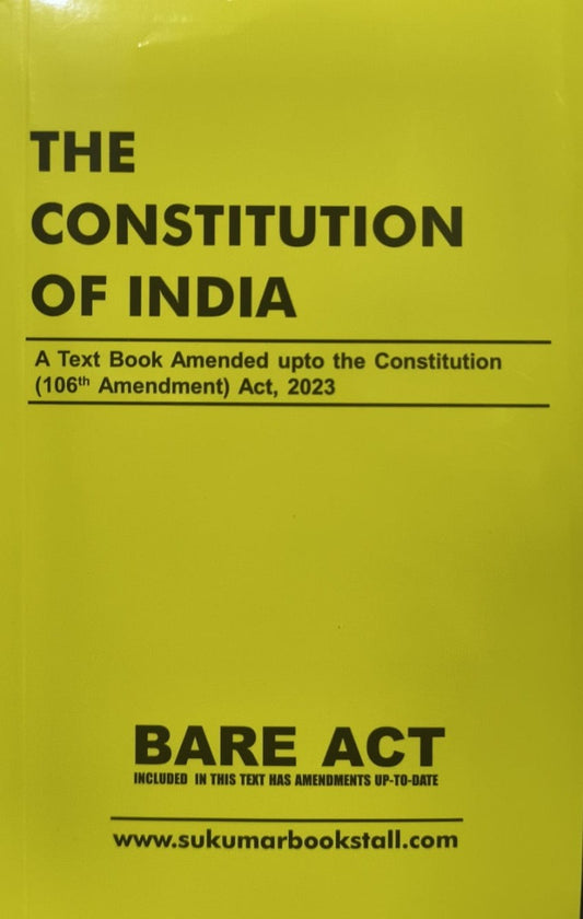 The Constitution of India Bare Act - For Departmental Exam - Allowed in Hall - Account Test Higher