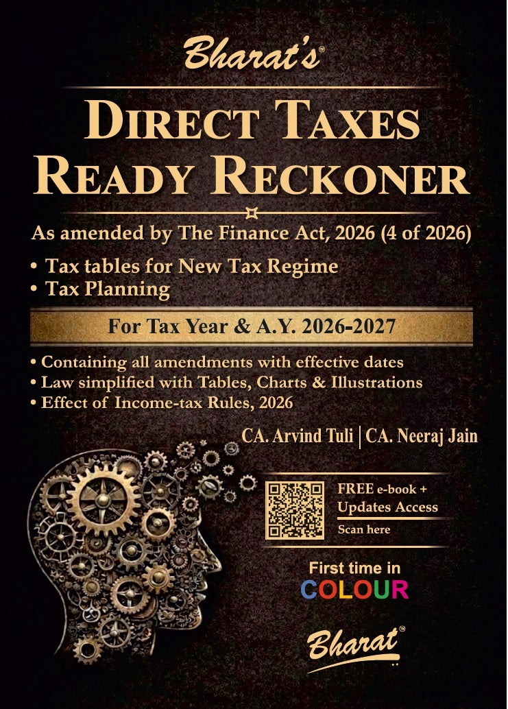 Direct Taxes Ready Reckoner - 2026 Edition | Bharat Law House | Amended by The Finance Act, 2026 | Free Home Delivery